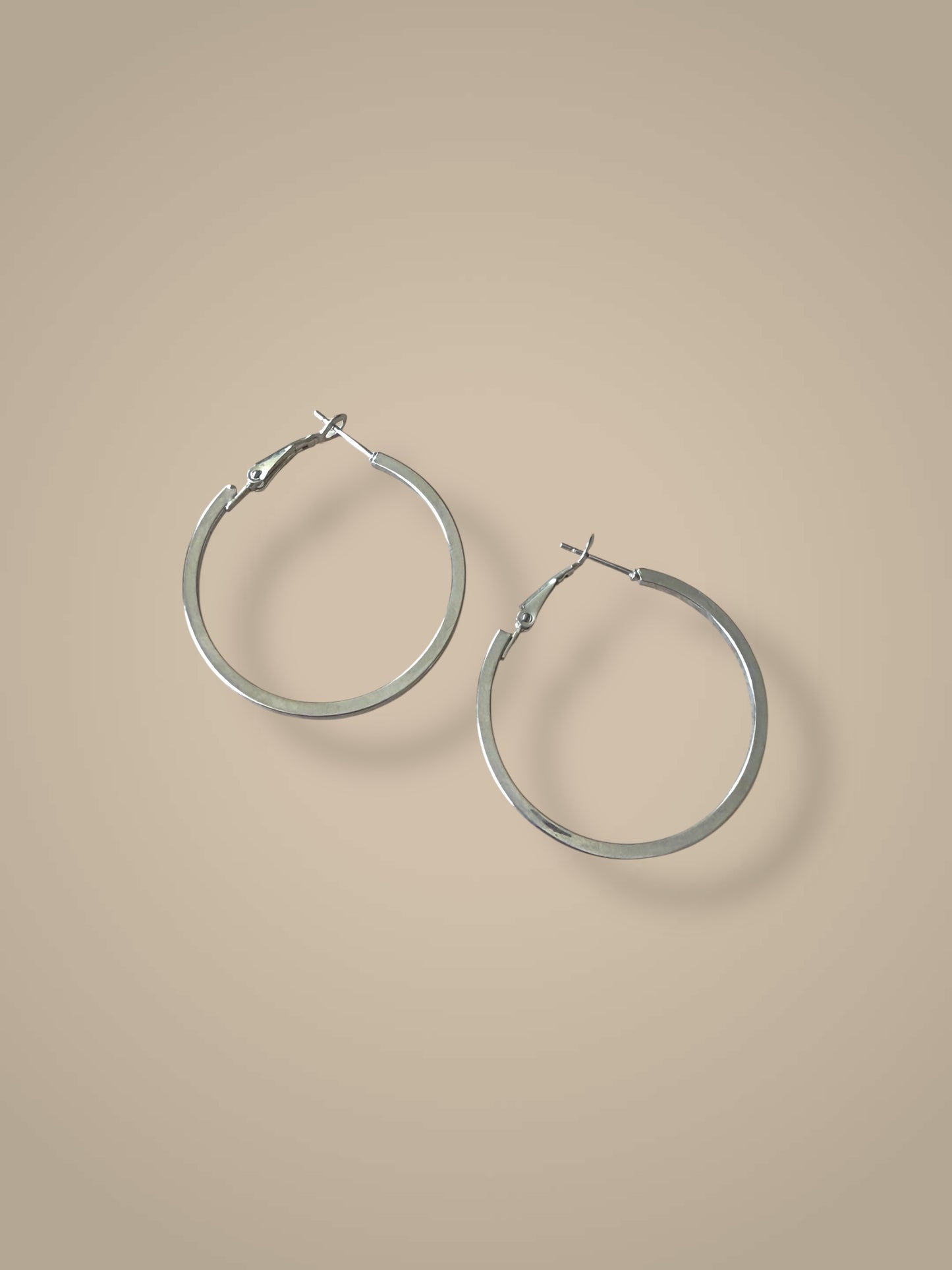 High Polish Silver Hoops Earrings