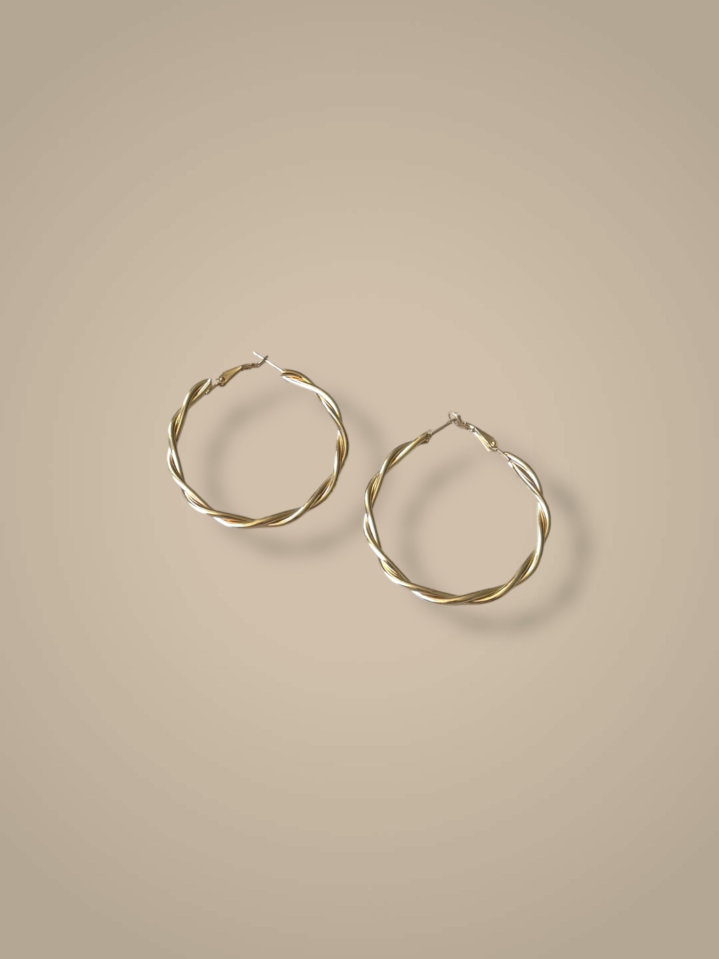 High Polish Rose Gold Hoops Earrings