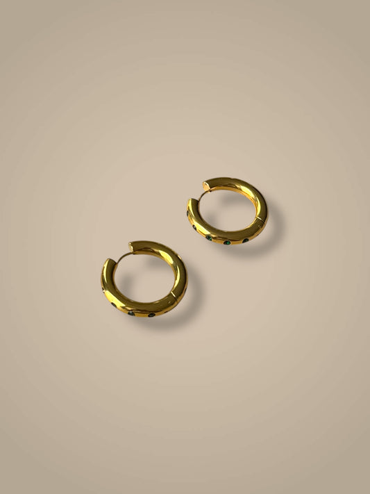 Noir Dot Hoops