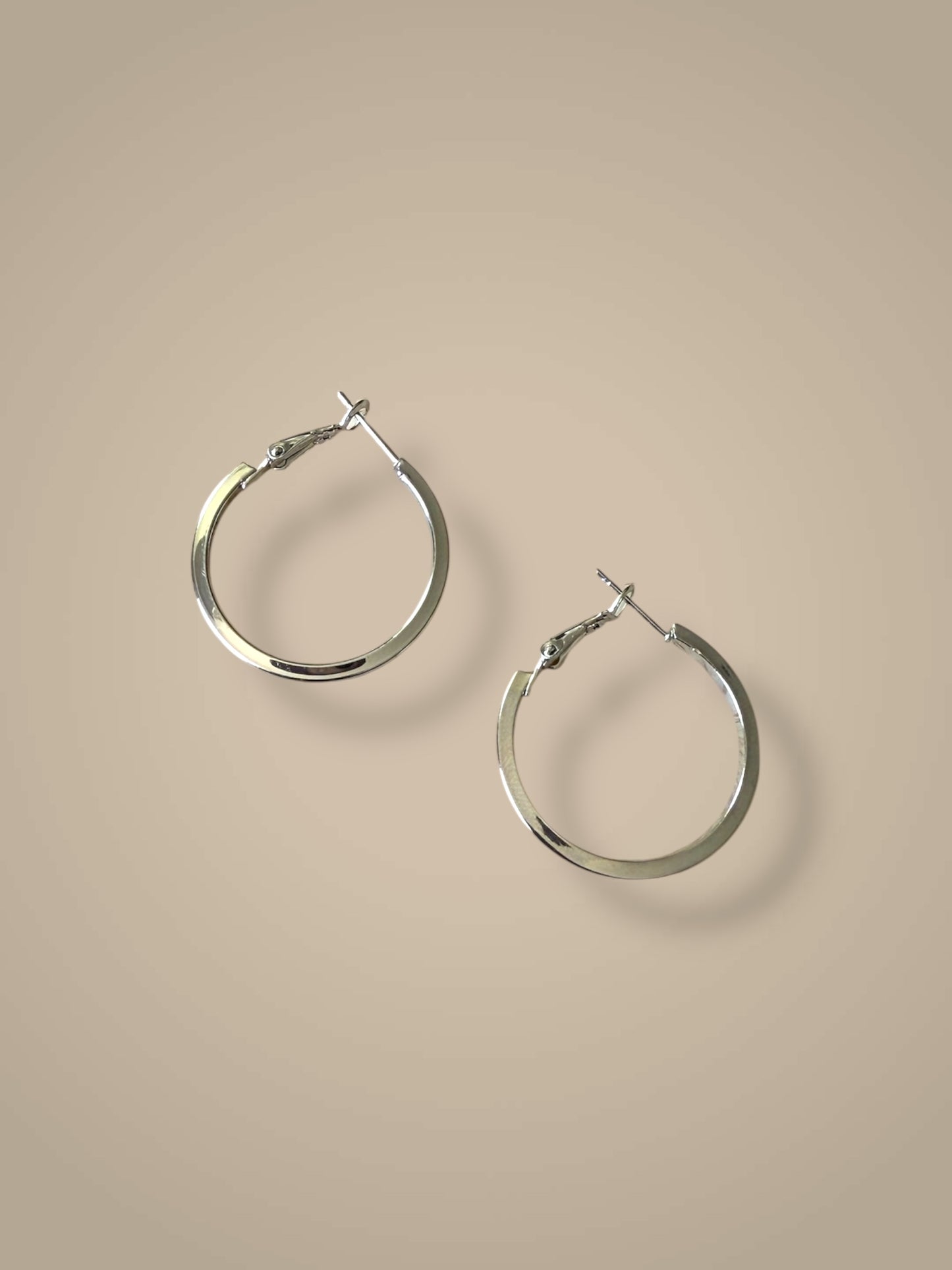 High Polish Silver Hoops Earrings