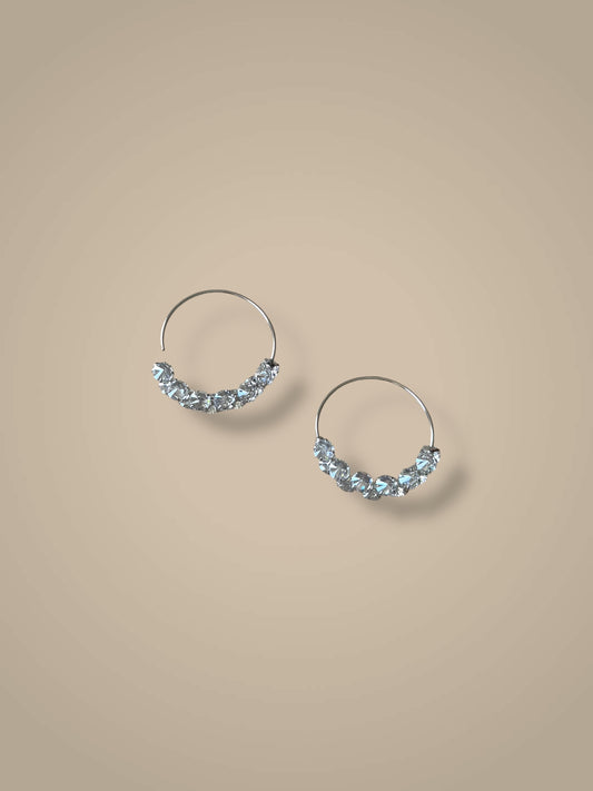 Crystal-Studded Hoops
