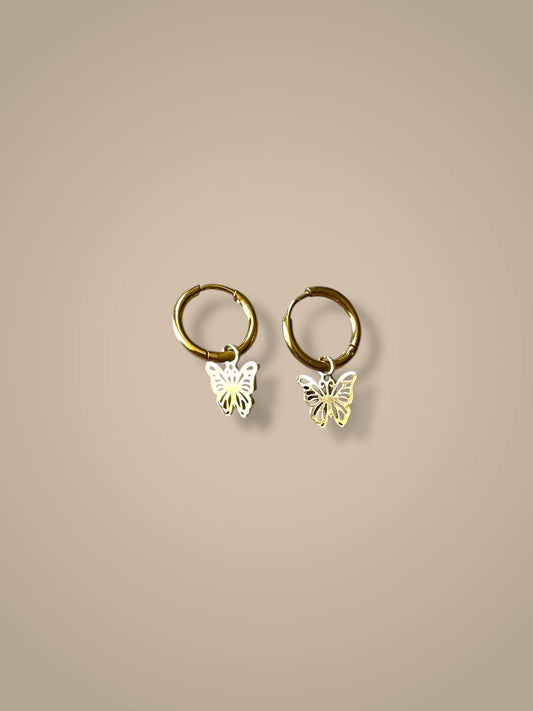 Papillon Charm Hoops