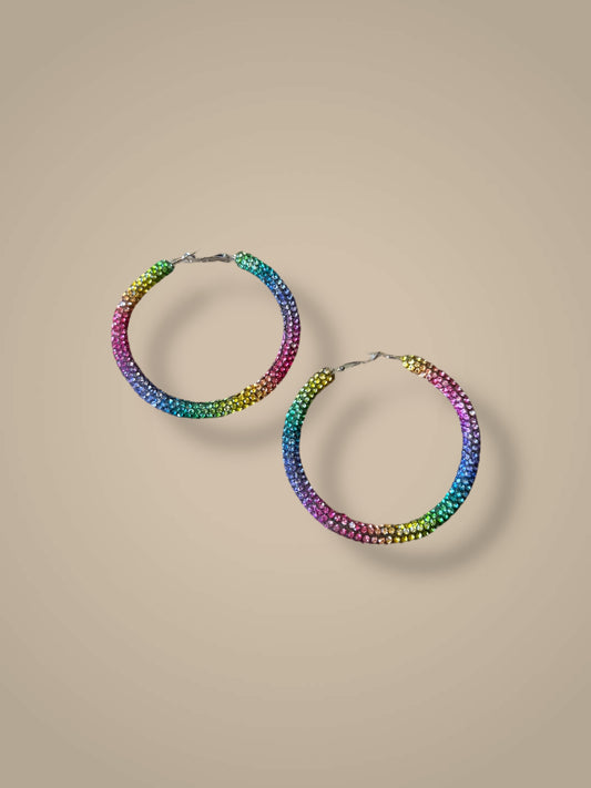 Rainbow Hoop Earrings