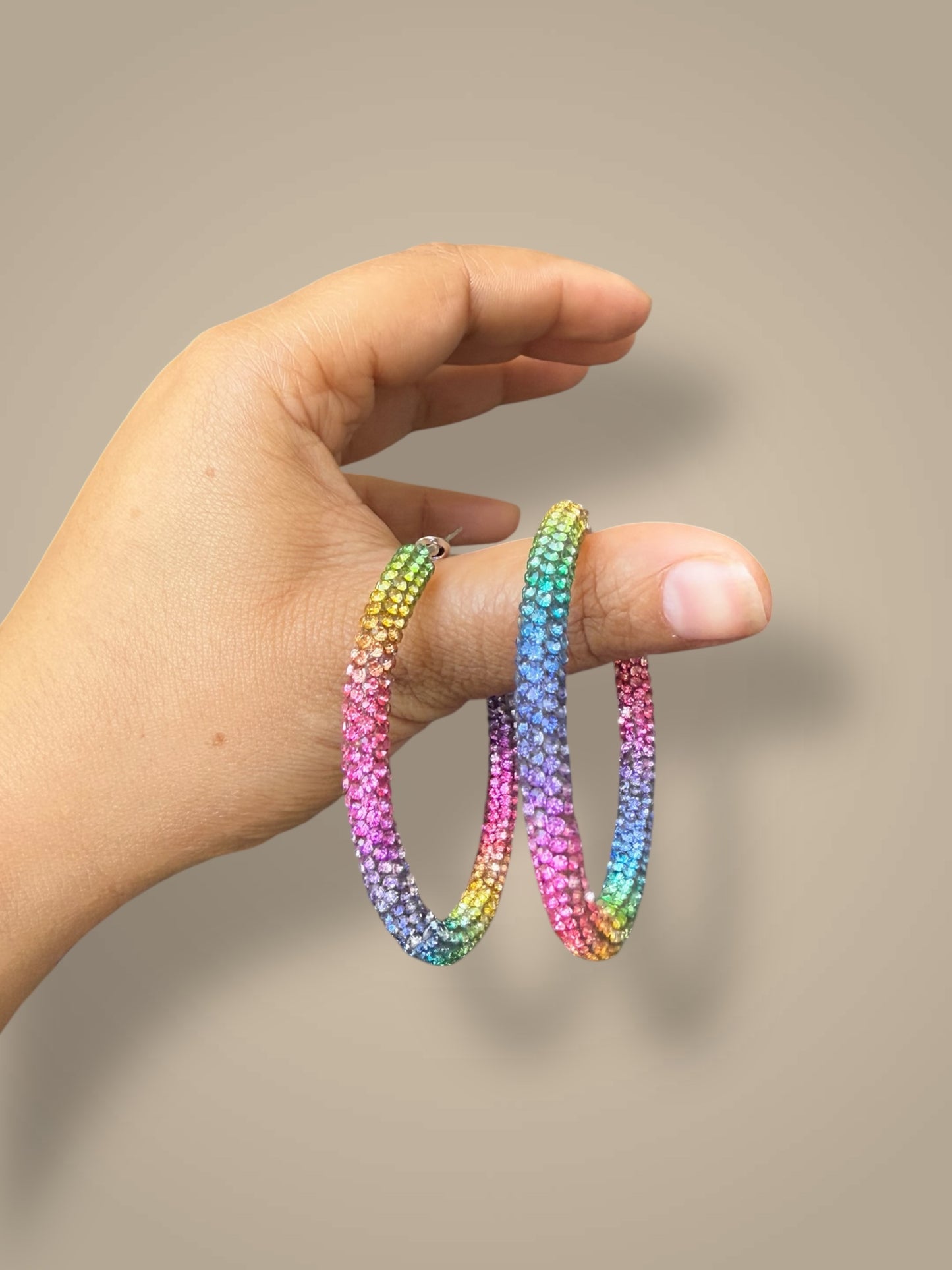 Rainbow Hoop Earrings