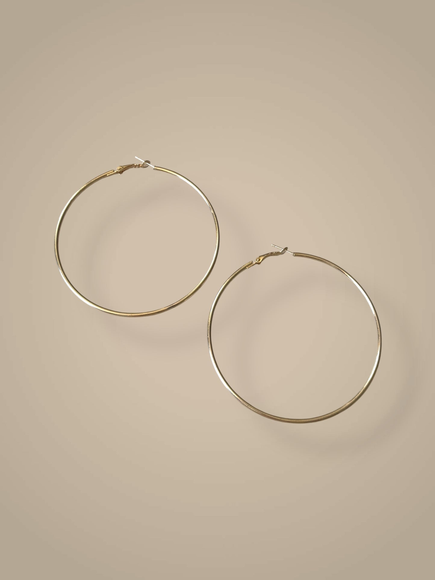 High Polish Gold Hoops Earrings