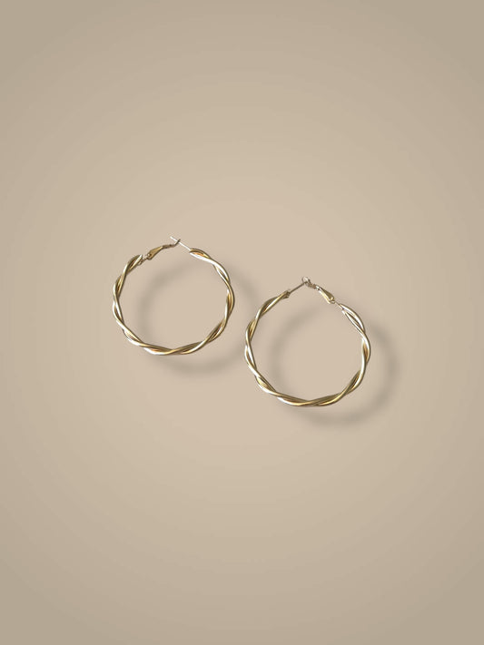 High Polish Rose Gold Hoops Earrings
