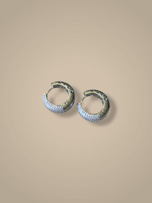 Raahi Silver Hoops