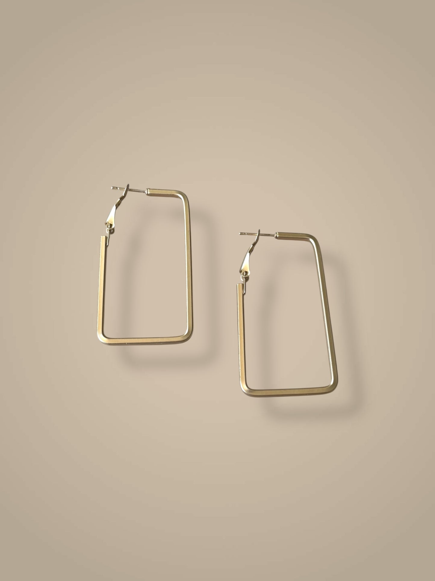High Polish Rose Gold Hoops Earrings