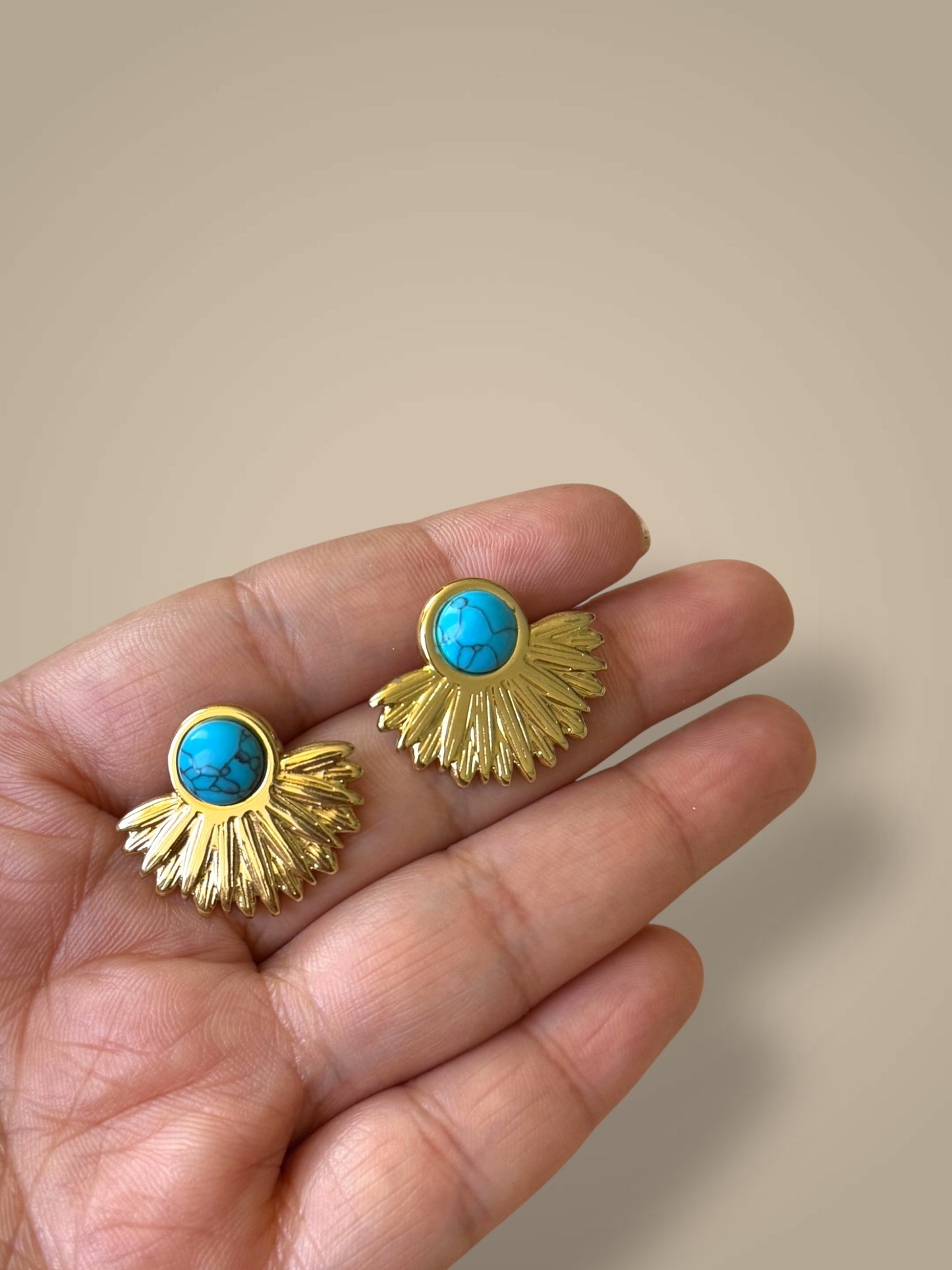 Turquoise Semi Stud Earrings