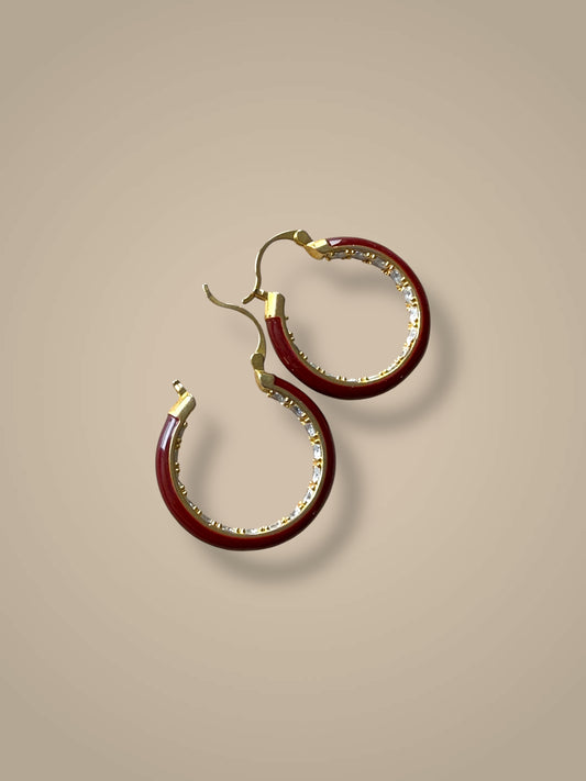 Mayura Garnet Hoops