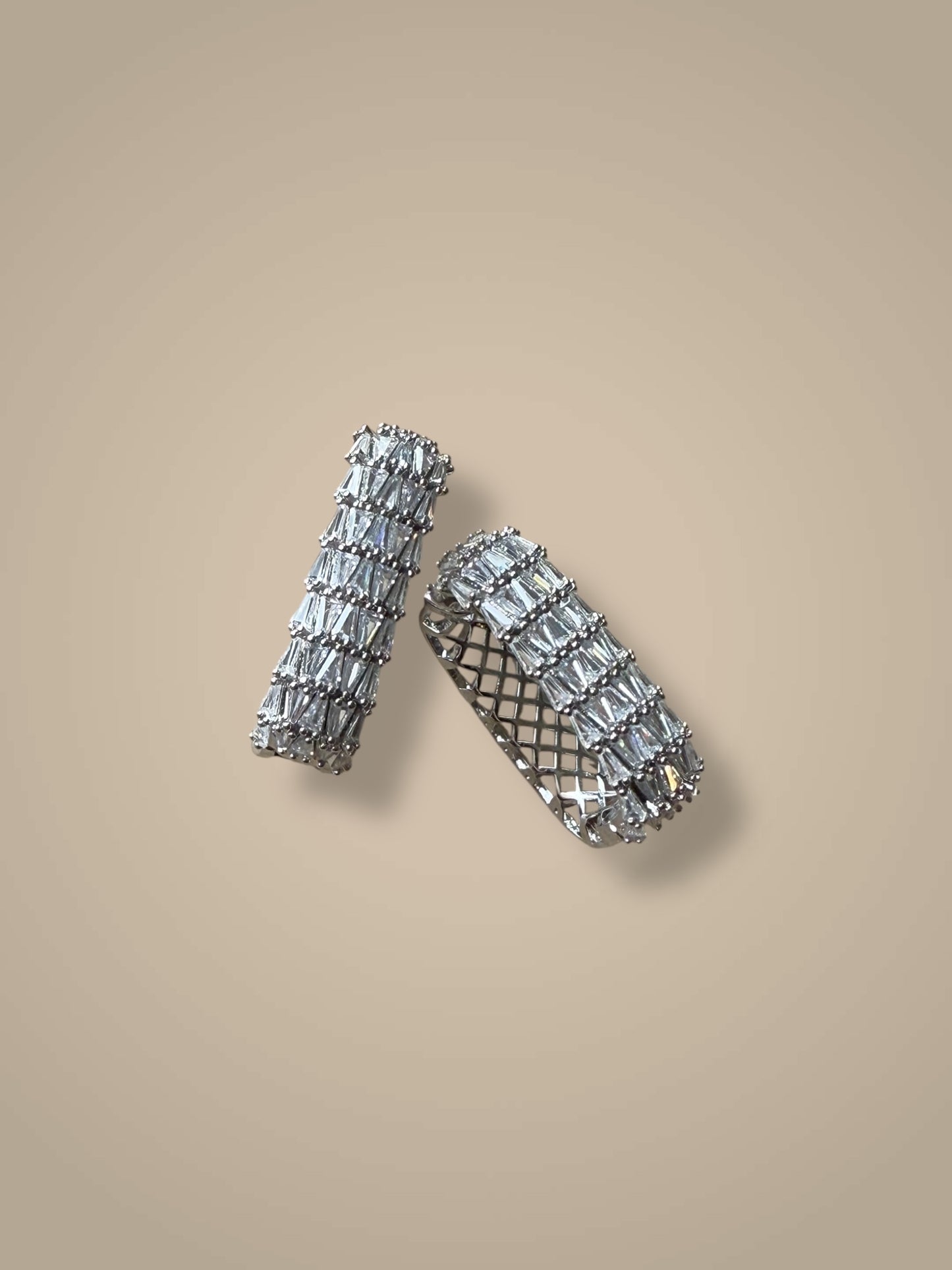 Crush Pavé Hoops – Baguette Spark