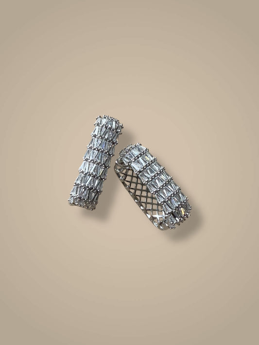 Crush Pavé Hoops – Baguette Spark