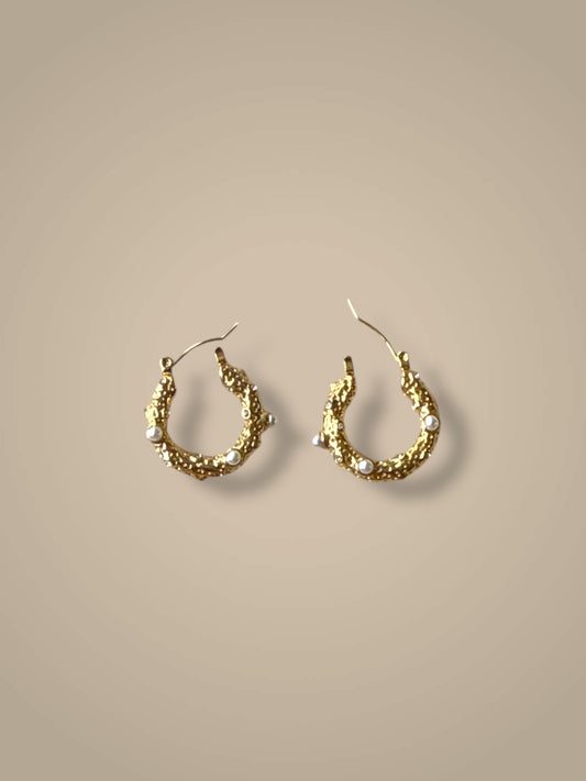 Pearl Crush Hoops