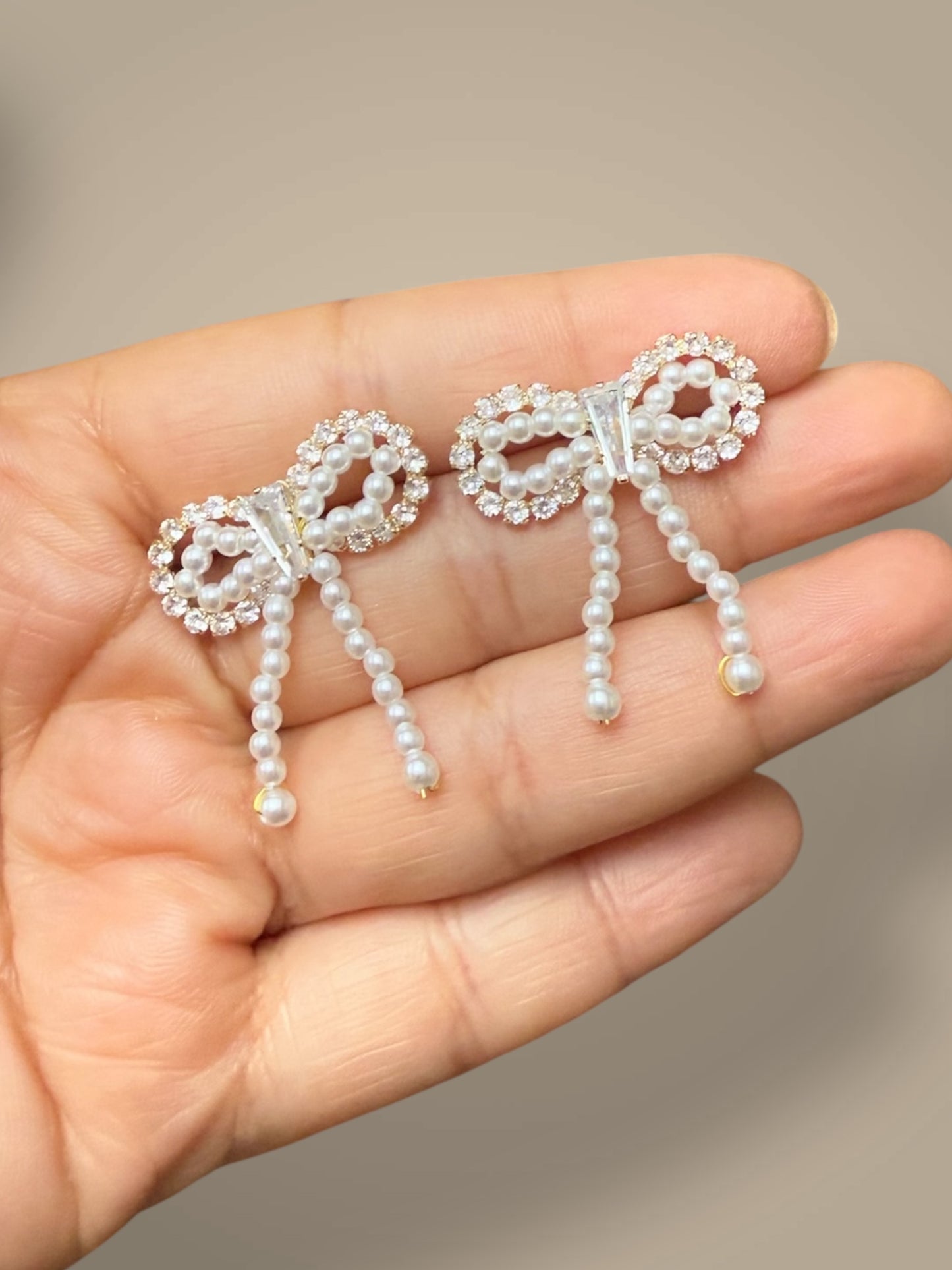 Pearl Bow Earrings