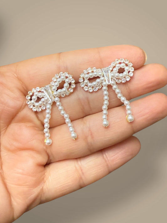 Pearl Bow Earrings