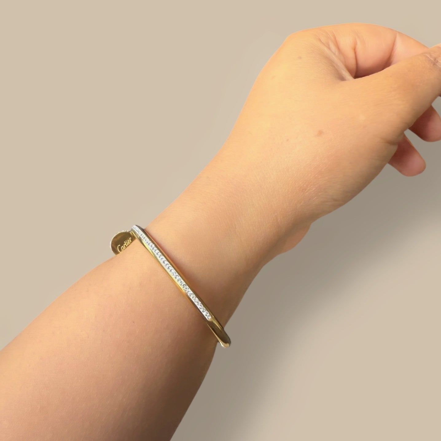 Pavé Nail Wrap Bracelet – Gold