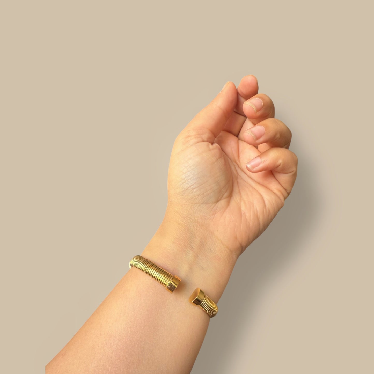 Textured Coil Bangle with Crystal Bands