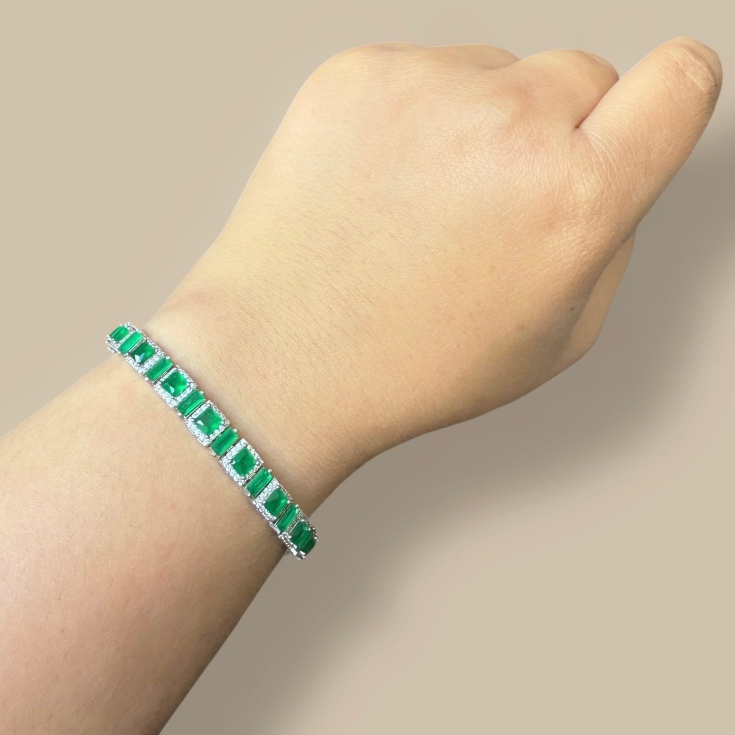 Emerald Deco Tennis Bracelet