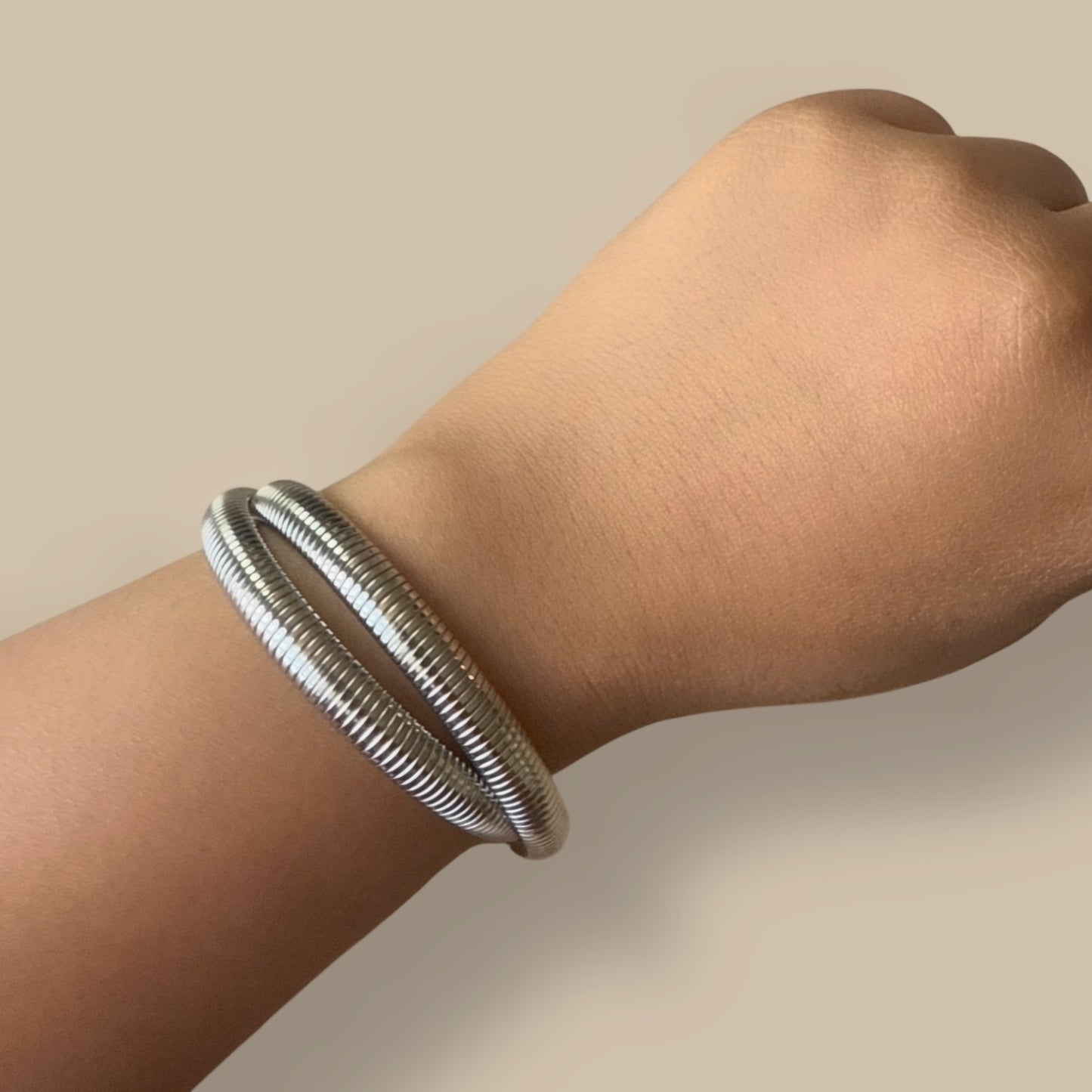 Silver Coil Cuff Bracelet