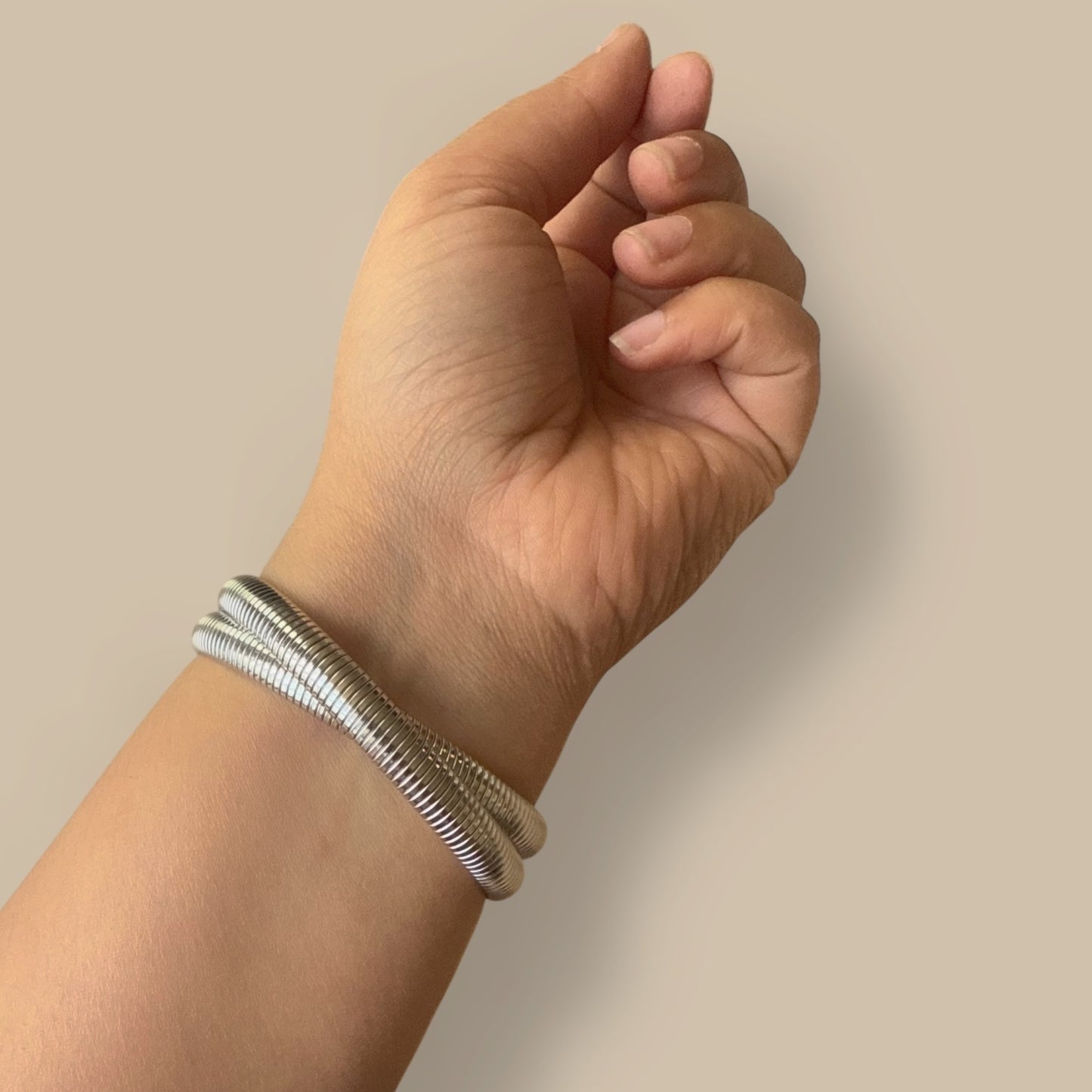 Silver Coil Cuff Bracelet