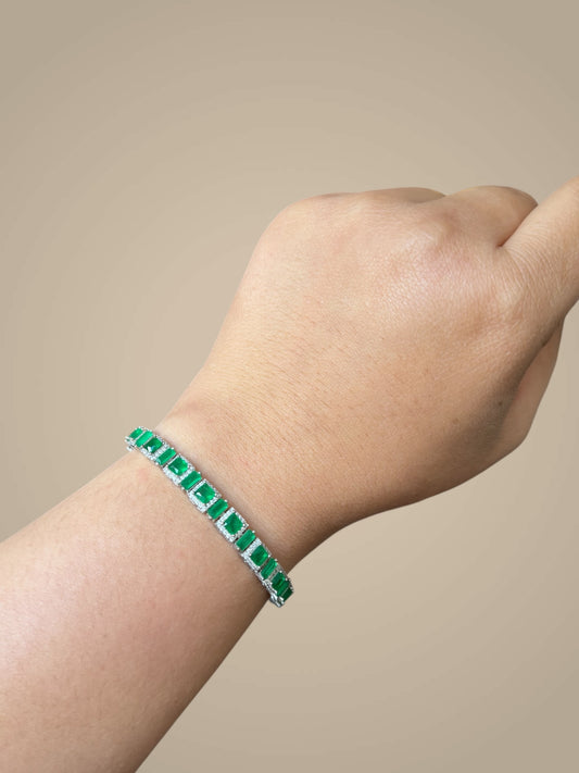 Emerald Deco Tennis Bracelet