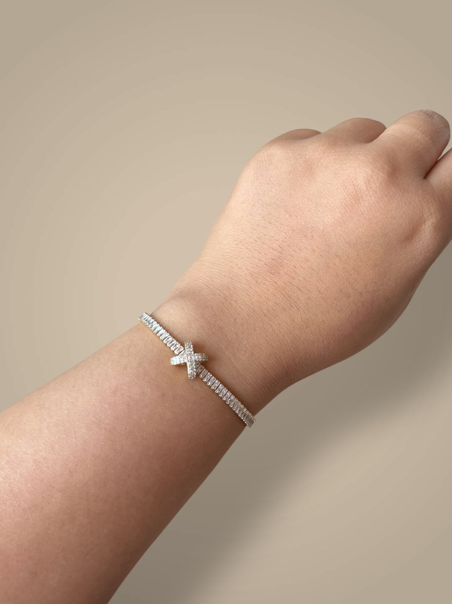 X Sparkle Silver Tennis Bracelet